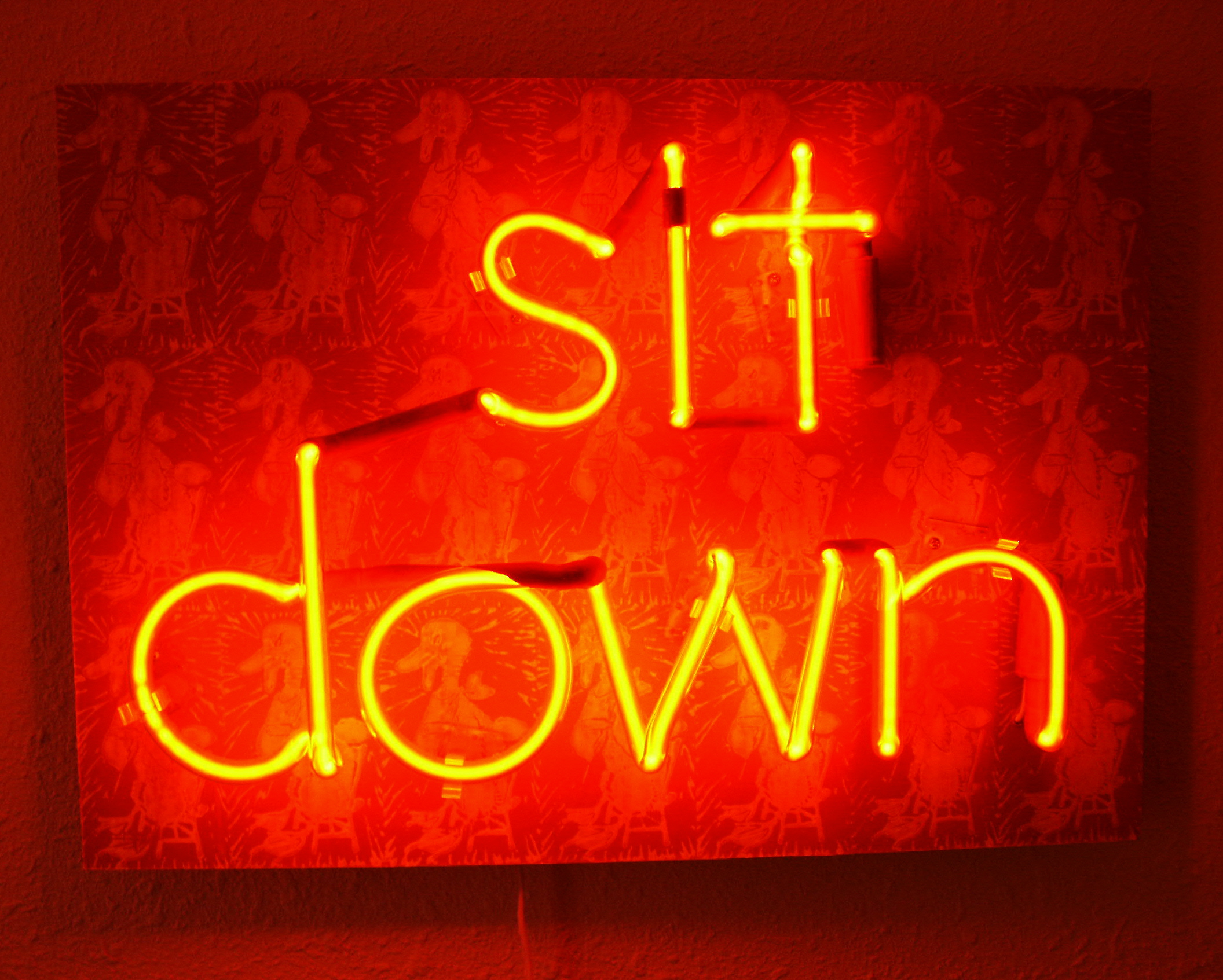 sit down... Neon signs, Signs, Sit back